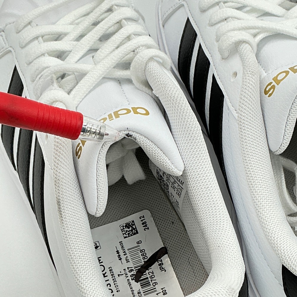 Adidas Womens Size 7.5 Sneakers White Black Gold Cloud Foam NEW Street talk $75 - Picture 5 of 16